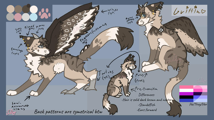 Three full bodies, wings (2400)